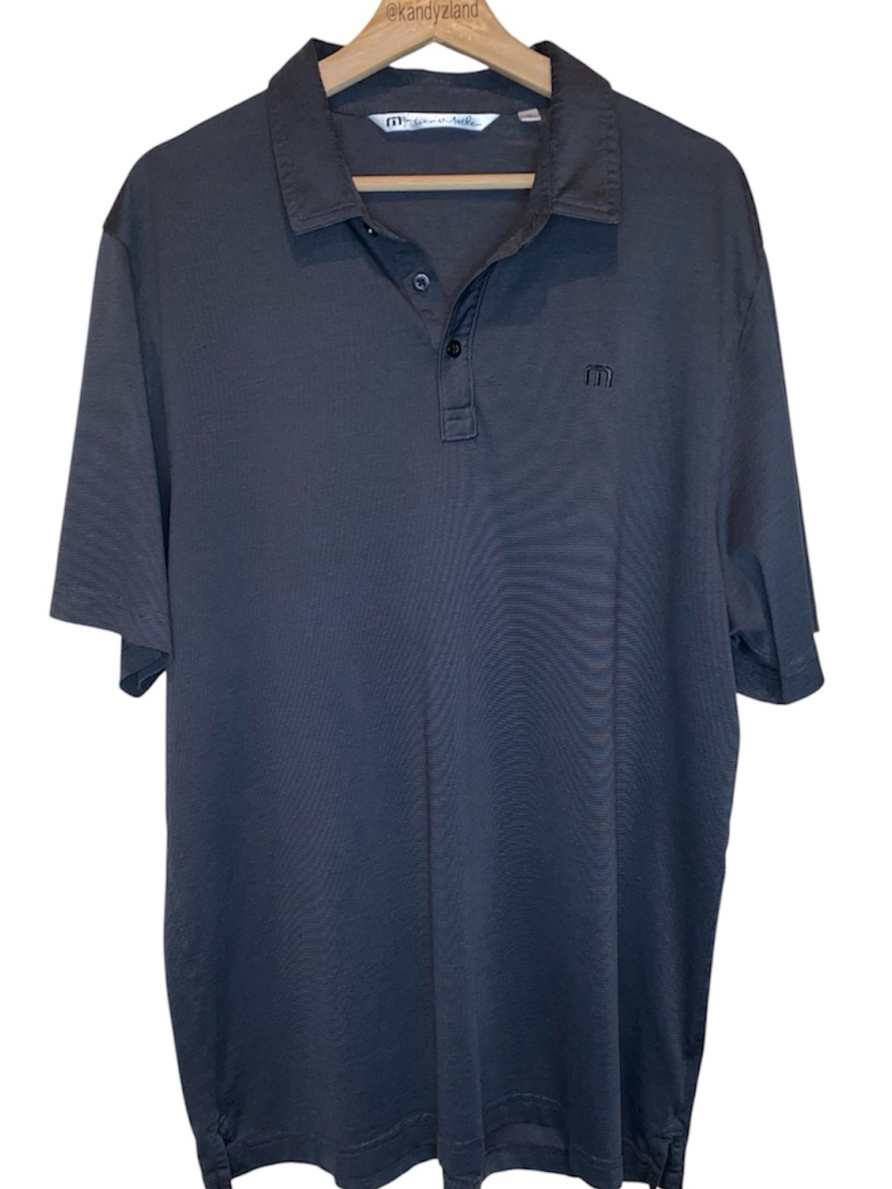 TRAVIS MATTHEW Mens Short Sleeve Gray Black Polo